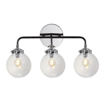Caleb Brass Vanity Wall Sconce Clear